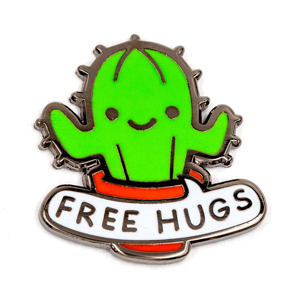 Fashion Accessories, These are Things, Enamel Pin, Accessories, Unisex, 650352, Free Hugs (Cactus)